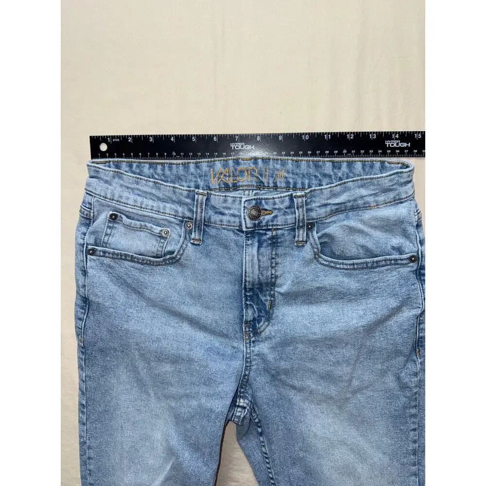 Mens‎ Valor Slim Straight 30 Light Wash Stretch Denim Jeans